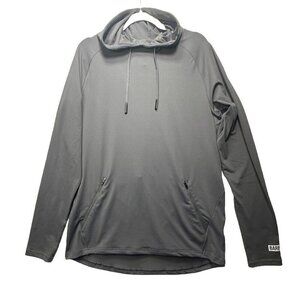 Barbell Gray Hoodie Pullover Men's Activewear Performance Sweatshirt Sz M Medium